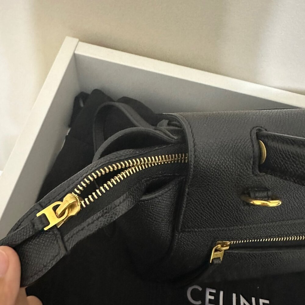 CELINE Grained Calfskin Belt Bag Micro Black - Picture 6 of 15